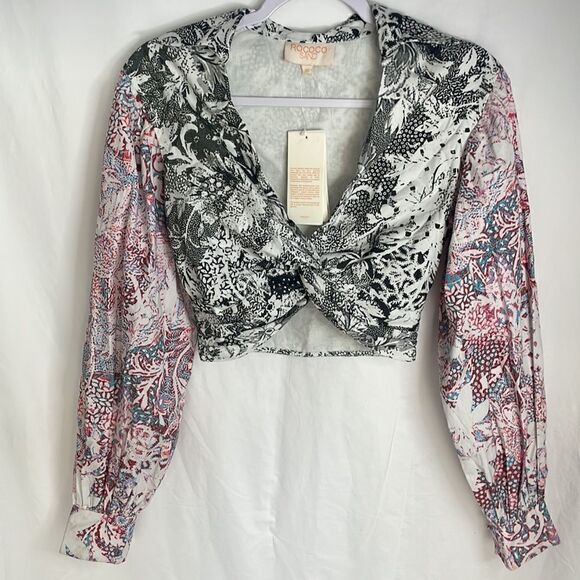 Rococo Sand Tops - Rococo Sand Paola Shirt Twisted Knot in Multi-hue NWT!